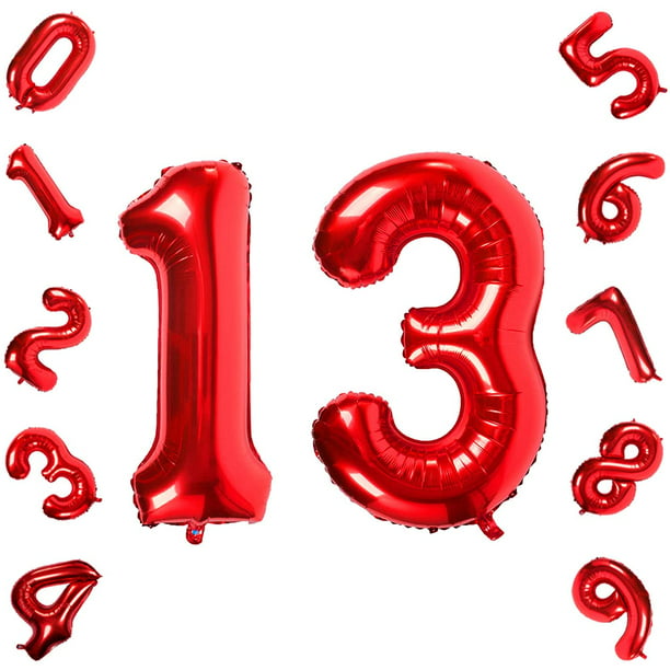 40 Inch Jumbo Red Foil Mylar Number Balloons for Boy Girl 14 th Birthday Party Decorations 41 Years Old Anniversary Party Supplies Photo Shootings Props Red 14 
